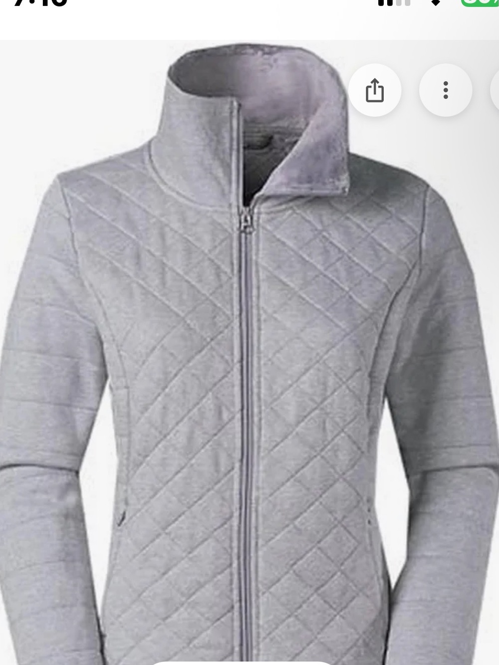 The North Face Women's Light Gray Quilted Zip Jacket! Warm and adorable! S - Picture 1 of 5